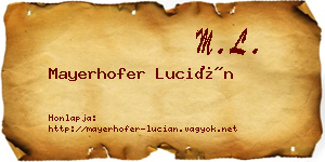 Mayerhofer Lucián névjegykártya